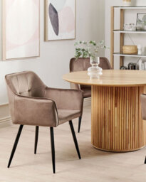 Beliani Set Of 2 Dining Chairs Jasmin Velvet Brown - thumbnail 2