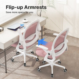 Onemill Ergonomic Breathable Mesh Office Chair With Lumbar Support-Pink - thumbnail 3