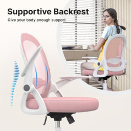 Onemill Ergonomic Breathable Mesh Office Chair With Lumbar Support-Pink - thumbnail 4
