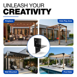 Gezu Impex Pergola Floor Bracket Black - Fence Post Corner Bolt Down Bracket - 91X91mm (Pack Of 8) - thumbnail 8