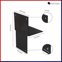 Gezu Impex Pergola Floor Bracket Black - Fence Post Corner Bolt Down Bracket - 91X91mm (Pack Of 8) - thumbnail 2