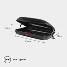 Vonhaus Car Roof Box, Rooftop Carrier Storage For Camping, Tents, 320L Capacity Roofbox, Weather Resistant, Central Locking System - thumbnail 5