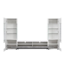 Furniture in Fashion Santiago Entertainment Unit In White Gloss And Concrete Effect - thumbnail 4