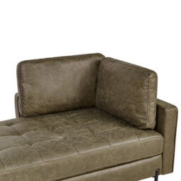 Beliani Right-Hand Chaise Longue Rebais Faux Leather Green - thumbnail 6
