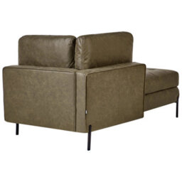 Beliani Right-Hand Chaise Longue Rebais Faux Leather Green - thumbnail 5