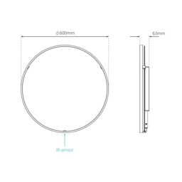 Sensio Aspect Matt Black Round Wall-Mounted Bathroom & Wc Illuminated Contemporary Illuminated Mirror (H)60Cm (W)60Cm - thumbnail 4