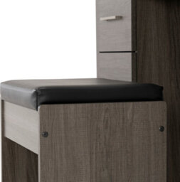 Seconique Lisbon Black Wood Grain 3 Drawer Dressing Table Set Mirror Stool - thumbnail 8