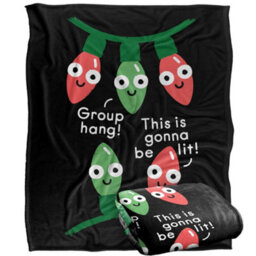 David Olenick A Delightful Holiday Silky Supersoft Blanket Black/red/green (One Size) - thumbnail 2