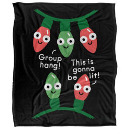 David Olenick A Delightful Holiday Silky Supersoft Blanket Black/red/green (One Size) - thumbnail 1