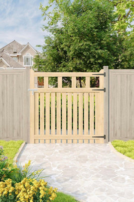 Darphe Stylish Freestanding Wooden Garden Gate For Outdoor Spaces, 120Cm Width X 120Cm Height - image 1