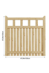 Darphe Stylish Freestanding Wooden Garden Gate For Outdoor Spaces, 120Cm Width X 120Cm Height - thumbnail 6
