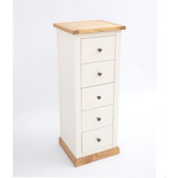 Cabinet Bits Trevi 5 Drawer Narrow Chest Of Drawers Brass Knob - thumbnail 3
