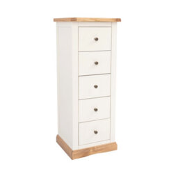 Cabinet Bits Trevi 5 Drawer Narrow Chest Of Drawers Brass Knob - thumbnail 2