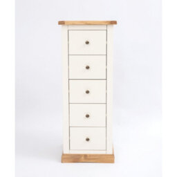 Cabinet Bits Trevi 5 Drawer Narrow Chest Of Drawers Brass Knob - thumbnail 1