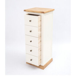 Cabinet Bits Trevi 5 Drawer Narrow Chest Of Drawers Brass Knob - thumbnail 4