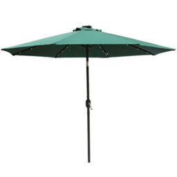VRUC Garden Parasol Outdoor Patio Umbrella With Solar Led Lights And Crank Tilt 2.7M Green - thumbnail 2
