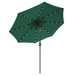 VRUC Garden Parasol Outdoor Patio Umbrella With Solar Led Lights And Crank Tilt 2.7M Green - thumbnail 3