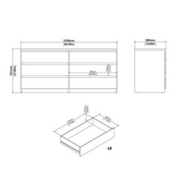 Furniture To Go Naia Wide Chest Of 6 Drawers (3+3) In Cashmere Jackson Hickory (W) 153.8 X  (H) 70.1 X (D) 50Cm - thumbnail 9
