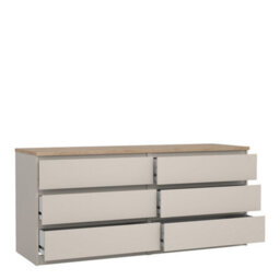 Furniture To Go Naia Wide Chest Of 6 Drawers (3+3) In Cashmere Jackson Hickory (W) 153.8 X  (H) 70.1 X (D) 50Cm - thumbnail 5