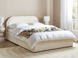 Beliani Ottoman Bed Boucle Quillien 140 X 200 Cm (Eu Double) Light Beige - thumbnail 2