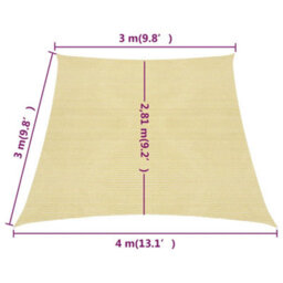 Berkfield Sunshade Sail 160 G/m2 Beige 3/4X3 M Hdpe - thumbnail 6