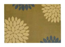 Recylon Yellow Floral Heavy Duty Mat, 120Cm X 67Cm