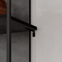 Decortie Modern Archy Bookcase 5-Tier Engineered Wood Design On The Back Wall-Mounted Shelf W/black Metal Frame 180(H)Cm Retrogrey - thumbnail 5