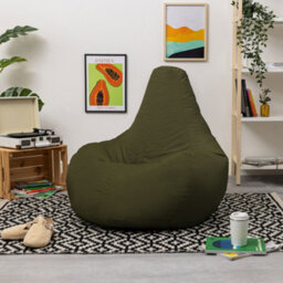 Icon Dalton High Back Adult Gaming Indoor Outdoor Bean Bag Chair, Khaki - thumbnail 2