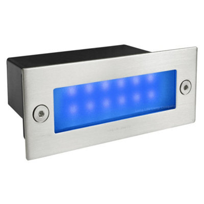Long Life Lamps Company Mini 1.5W Led Blue Outdoor Recessed Brick Light Ip44 Zlc094Bl - image 1