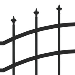 Berkfield Garden Fence With Spear Top Black 222 Cm Powder-Coated Steel - thumbnail 5