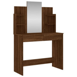 Walplus Dressing Table With Mirror Brown Oak 96X39X142 Cm - thumbnail 2