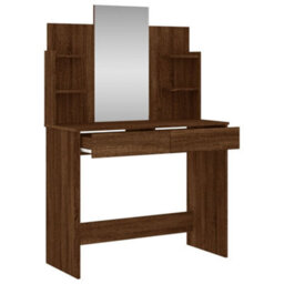 Walplus Dressing Table With Mirror Brown Oak 96X39X142 Cm - thumbnail 5