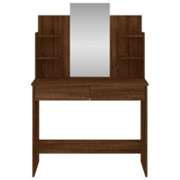 Walplus Dressing Table With Mirror Brown Oak 96X39X142 Cm - thumbnail 4