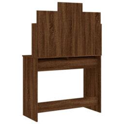 Walplus Dressing Table With Mirror Brown Oak 96X39X142 Cm - thumbnail 7