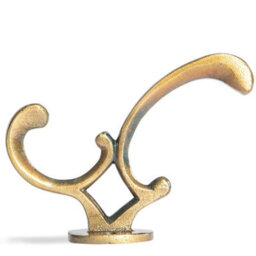Hammer and Tongs Hammer & Tongs Ornamental Hat & Coat Hook - W30mm X H130mm - Brass - thumbnail 2