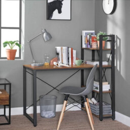 Songmics Computer Desk, Writing Desk With Storage Shelves On Left Or Right, Wide Home Office Desk, Rustic Brown And Black - thumbnail 3