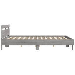Berkfield Bed Frame With Led Without Mattress Grey Sonoma 200X200 Cm - thumbnail 8
