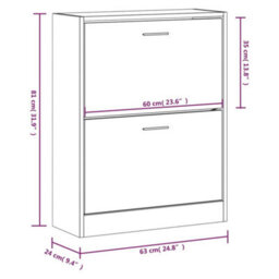 Berkfield Shoe Cabinet Brown Oak 63X24X81 Cm Engineered Wood - thumbnail 8