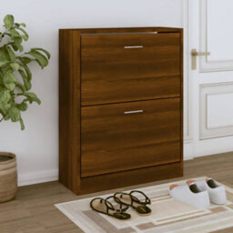 Berkfield Shoe Cabinet Brown Oak 63X24X81 Cm Engineered Wood