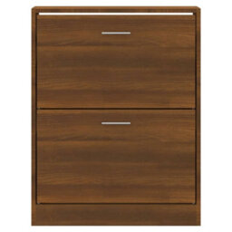 Berkfield Shoe Cabinet Brown Oak 63X24X81 Cm Engineered Wood - thumbnail 4