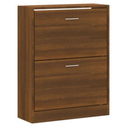 Berkfield Shoe Cabinet Brown Oak 63X24X81 Cm Engineered Wood - thumbnail 3