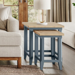 Baumhaus Signature Blue Nest Of Two Tables - thumbnail 1