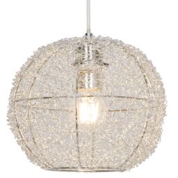 GoodHome Phaidros Chrome Effect Spherical Light Shade (D)24Cm - thumbnail 3