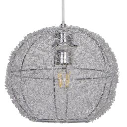 GoodHome Phaidros Chrome Effect Spherical Light Shade (D)24Cm - thumbnail 2
