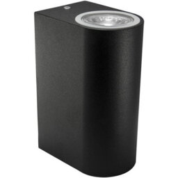 CGC Lighting Cgc Black Large Curved Double Spotlights Outdoor Garden Porch Patio Wall Light - thumbnail 2