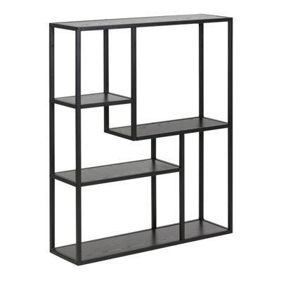 Furniture To Go Seaford Black Metal Wall Shelf With 3 Additional Black Shelves - image 1