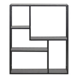 Furniture To Go Seaford Black Metal Wall Shelf With 3 Additional Black Shelves - thumbnail 2