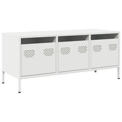 Berkfield Industrial Tv Cabinet White 101.5X39X43.5 Cm Cold-Rolled Steel - image 1