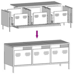 Berkfield Industrial Tv Cabinet White 101.5X39X43.5 Cm Cold-Rolled Steel - thumbnail 9