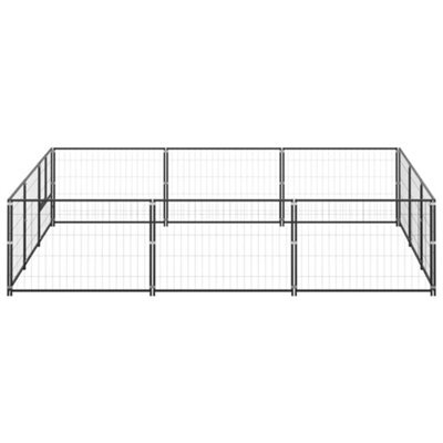Berkfield Durable Dog Kennel Black 9 M2 Steel - image 1